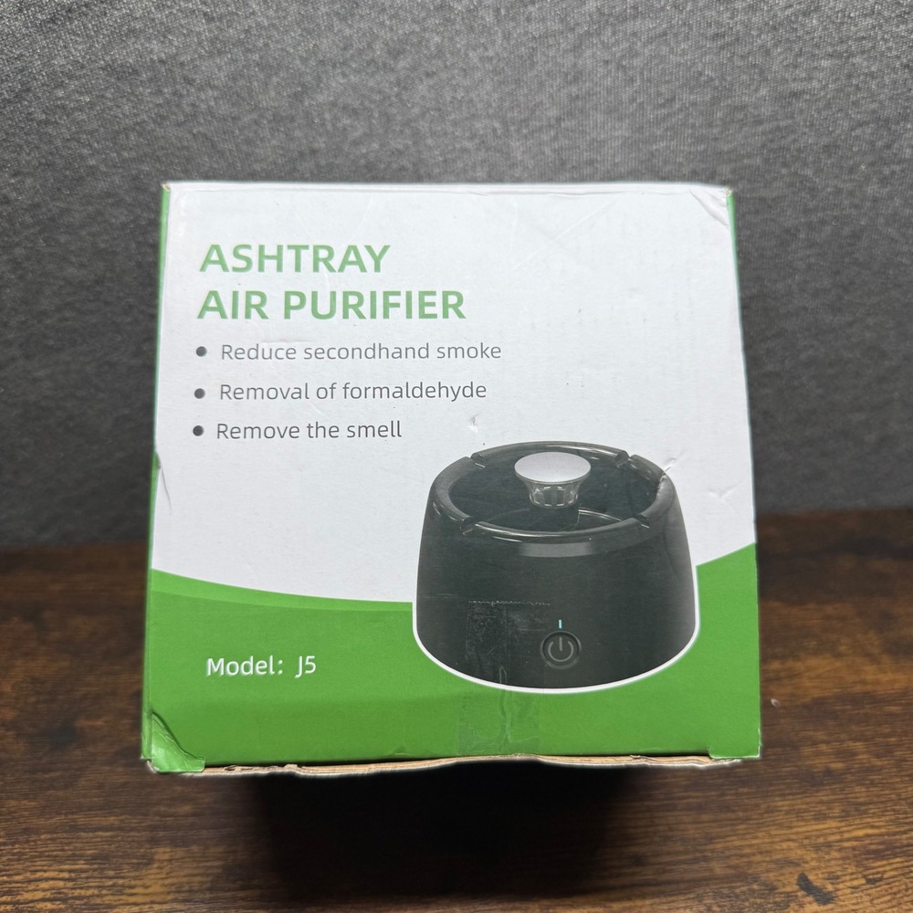 Electronic Smokeless Ashtray Air Purifier J5 Black Anion Filter Odor Remover USB